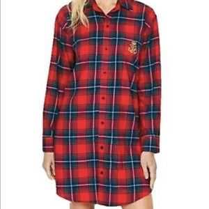 Lauren Ralph Lauren Red Plaid Night Shirt